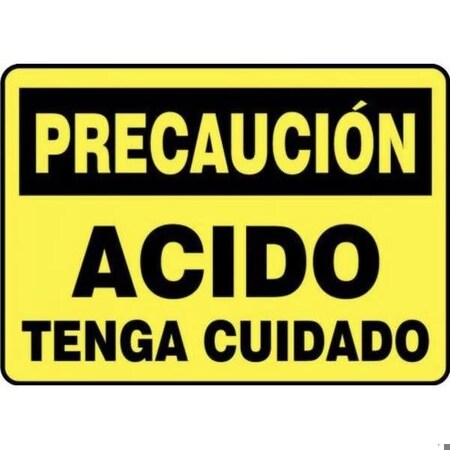 Accuform OSHA CAUTION SAFETY SIGN ACID  BE SHMCHL695VA SHMCHL695VA